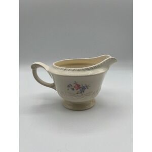 Vintage Crown Potteries Creamer Floral Footed Gravy‎ Boat Made in USA